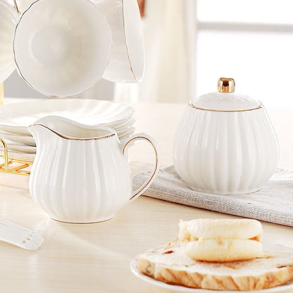 White Porcelain Sugar & Creamer Pot Set