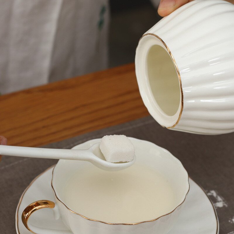 White Porcelain Sugar & Creamer Pot Set