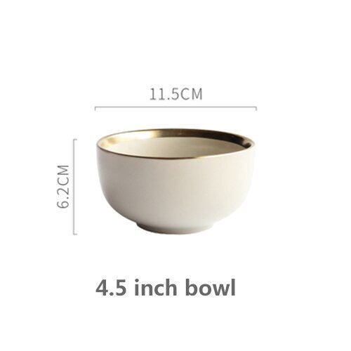 Solid Color Ceramic Gold Inlay Dinnerware