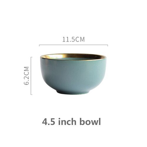 Solid Color Ceramic Gold Inlay Dinnerware