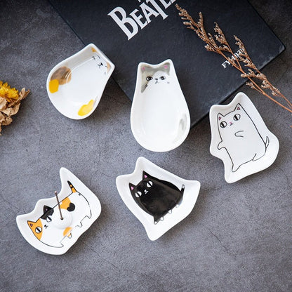 Japanese Cat Sauce Plates