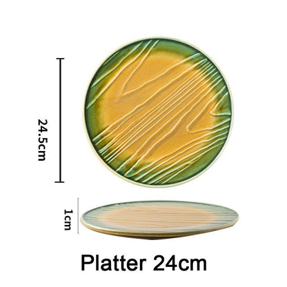 Dual Color Ceramic Vietnamese Plates