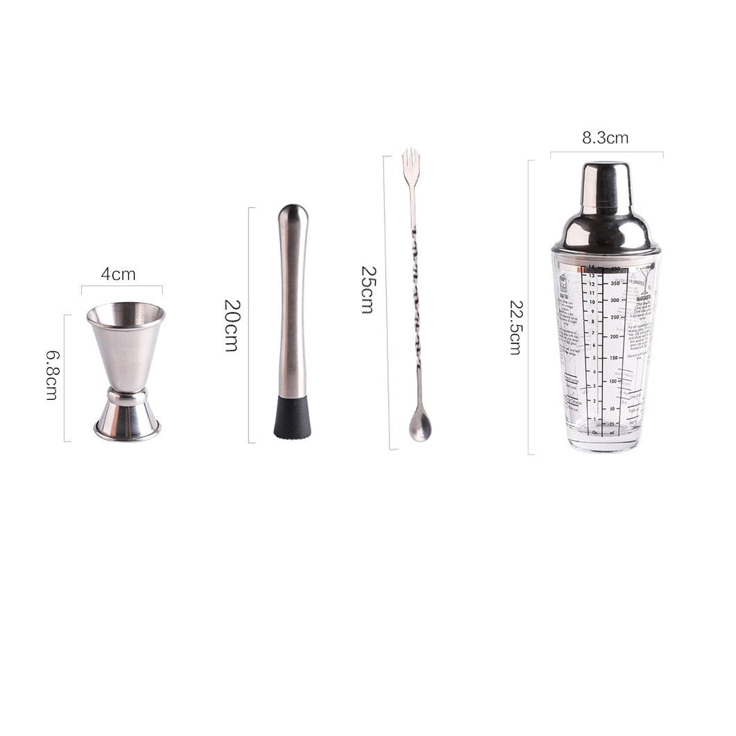 Glass Cocktail Shaker Set