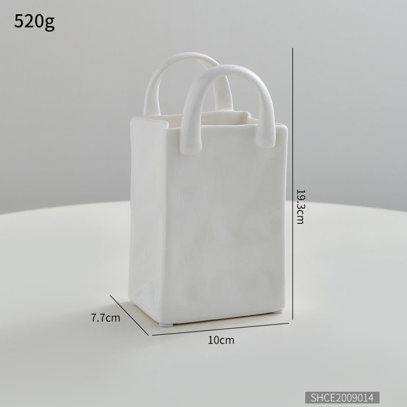 Nordic Ceramic Paper-Bag Vase