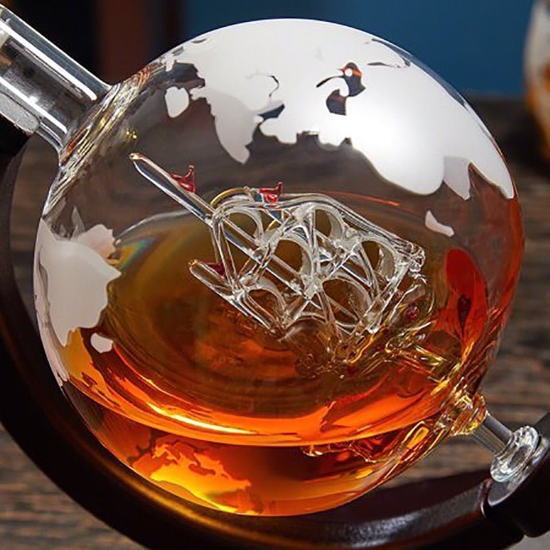 Globe Whiskey Decanter Set