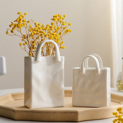 Nordic Ceramic Paper-Bag Vase