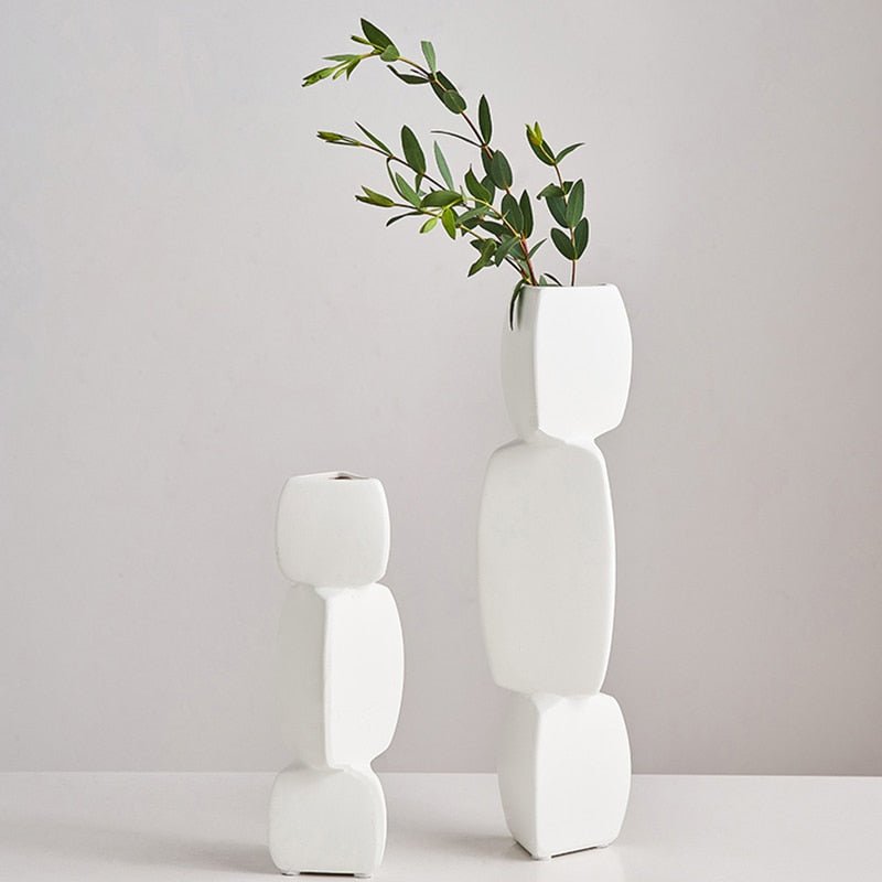 Minimalist Stacked Pebbles Vase