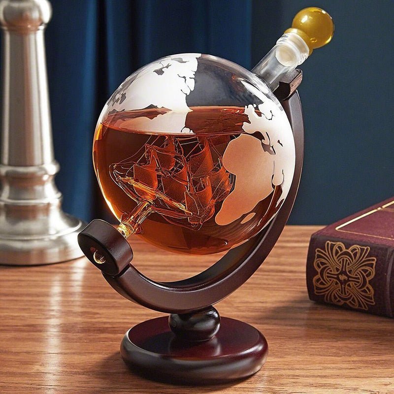 Globe Whiskey Decanter Set