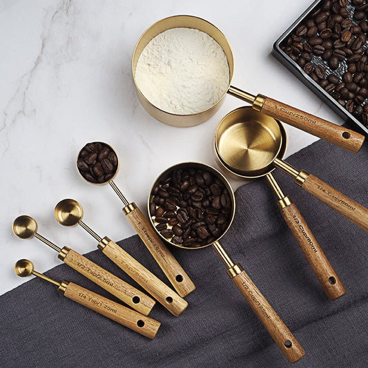 Golden Measuring Spoons and Cups