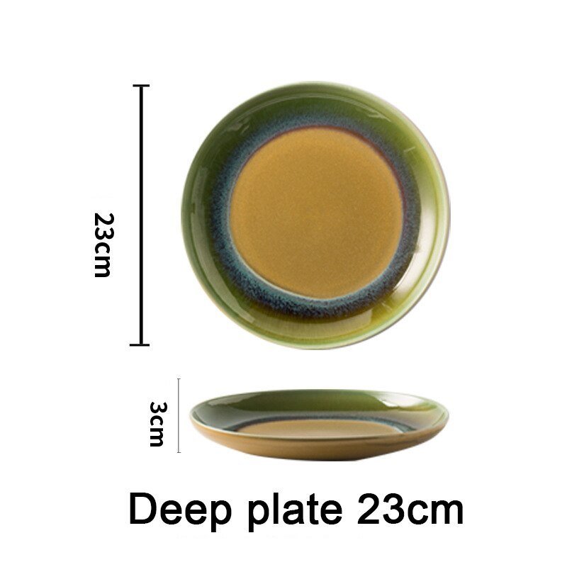 Dual Color Ceramic Vietnamese Plates