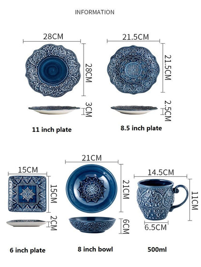 Cerulean Blue Ceramic Tableware