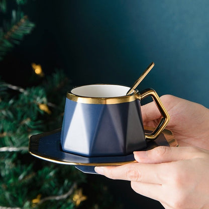 Geometric Ceramic Tea Cup