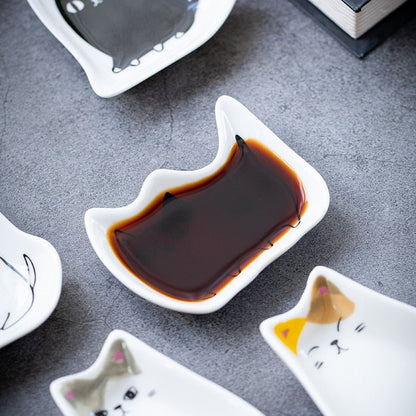 Japanese Cat Sauce Plates