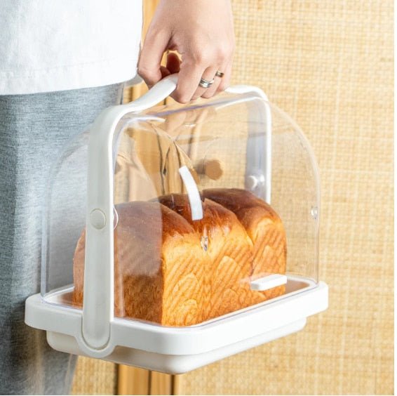 Transparent Bread Box with Wooden Handle