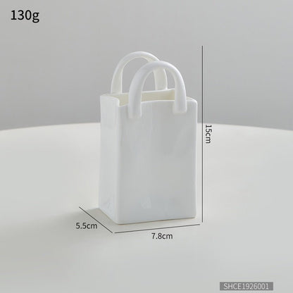 Nordic Ceramic Paper-Bag Vase