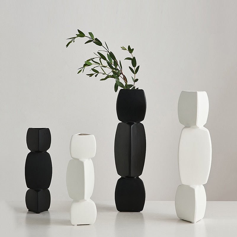 Minimalist Stacked Pebbles Vase