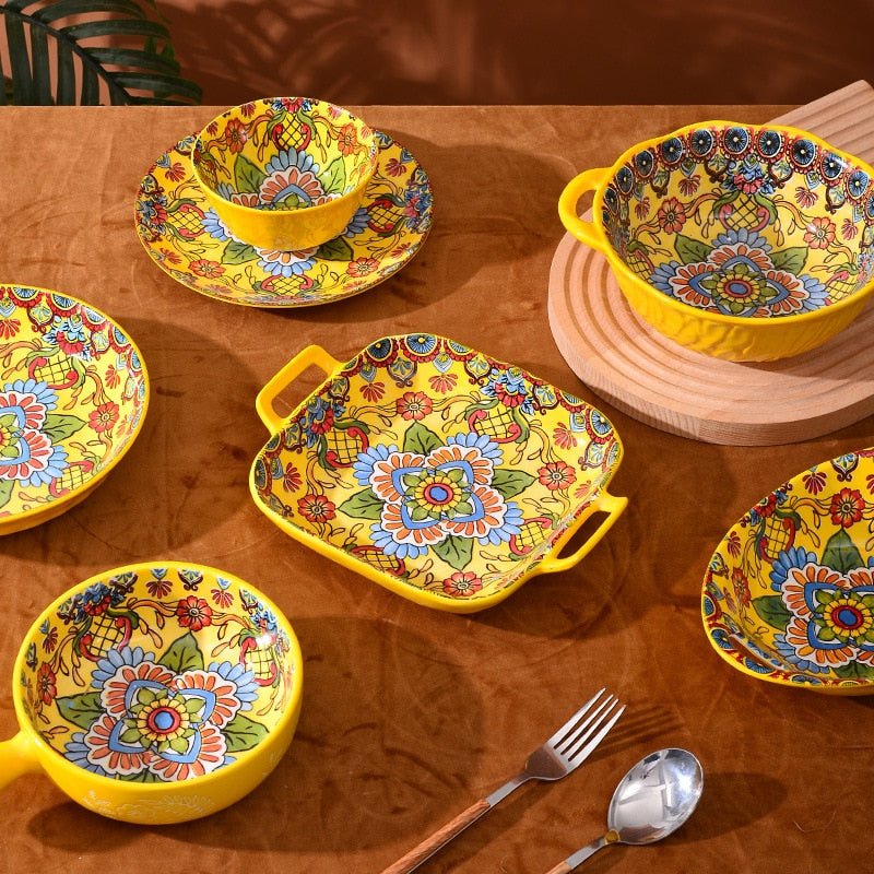 Bohemian Ceramic Tableware - Enchanting Yellow