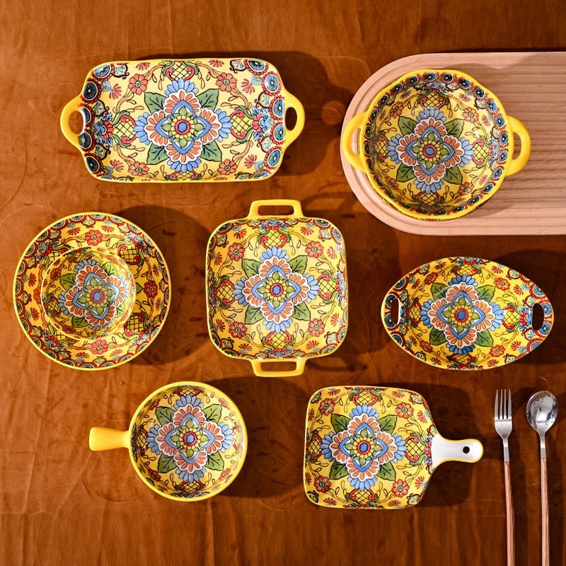 Bohemian Ceramic Tableware - Enchanting Yellow