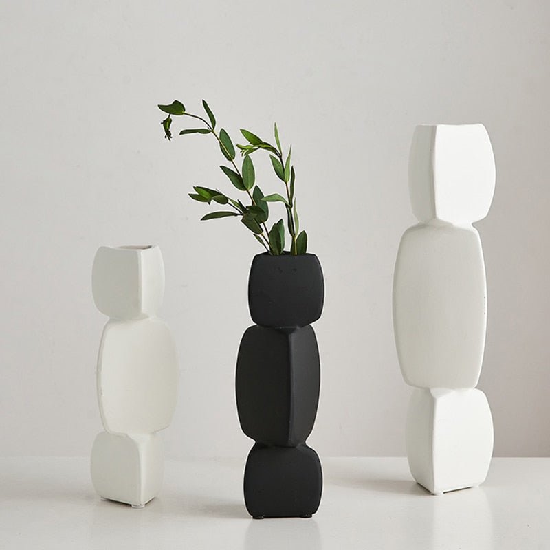 Minimalist Stacked Pebbles Vase