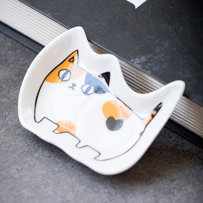 Japanese Cat Sauce Plates