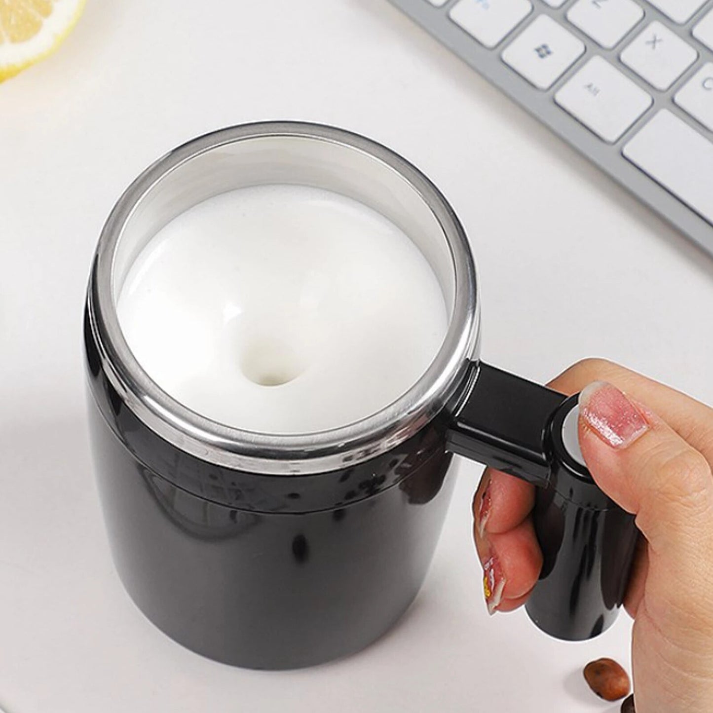 Stainless Steel Magnetic-Stirring Coffee Mug